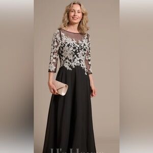 JJ House Black with white lace sequin bodice
